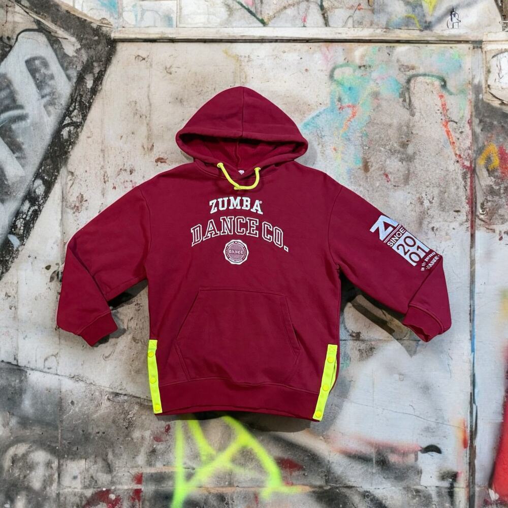 Zumba Wear Pullover Hoodie Womens Brick Red Sweatshirt Freestyle Dance Co Size S